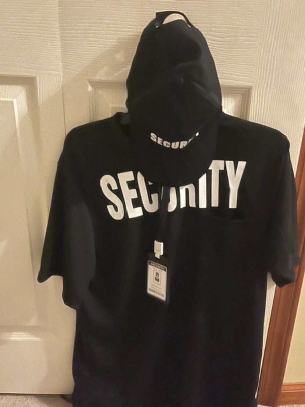 Security T-shirt w/ badge and hat  Size M